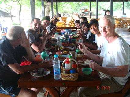 Children living with HIV/AIDS from The Camillian Social Center Rayong having a day out with Mr, James from Canada. 